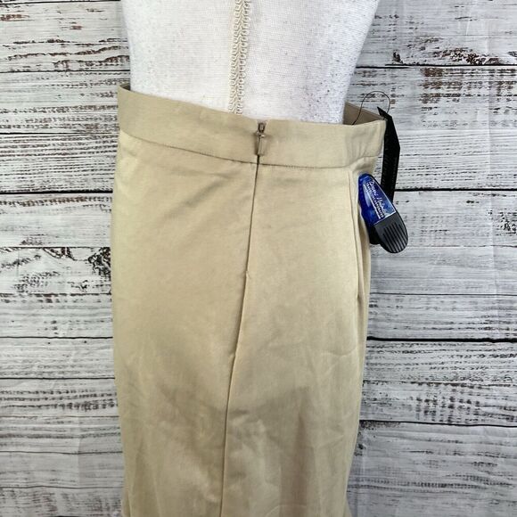Banana Republic Skirt size 0 Khaki A Line Flared Stretch Modest Peasant High Low - Picture 7 of 10